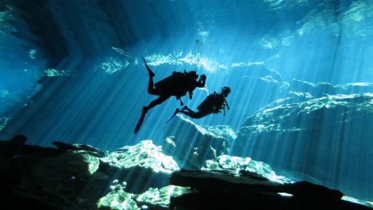 Diving in cenote Dos Ojos