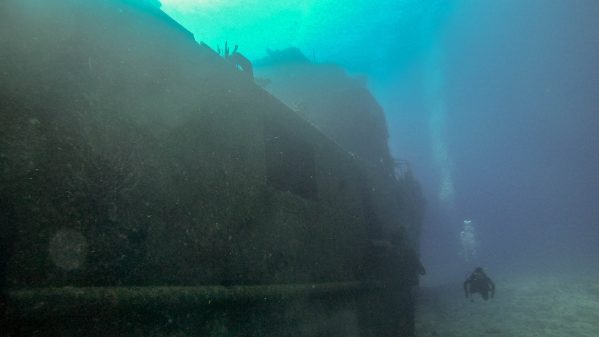 Ship wreck C-53 Felipe Xicoténcatl in Cozumel, Mexico