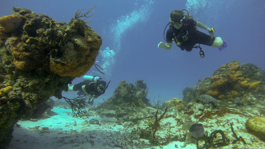 Lisa & Lars discovering Cozumel, during their Open Water Course