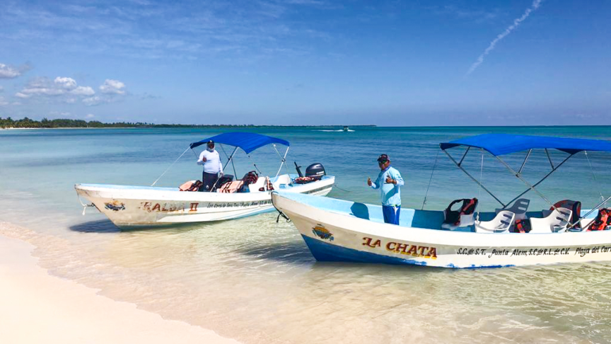 boat trip in sian kaan