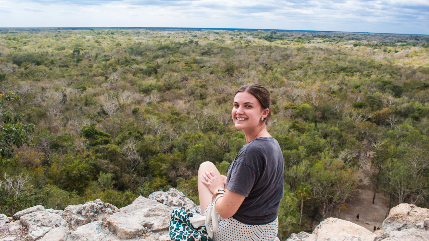 view from the Nohoch Mul pyramid in Coba