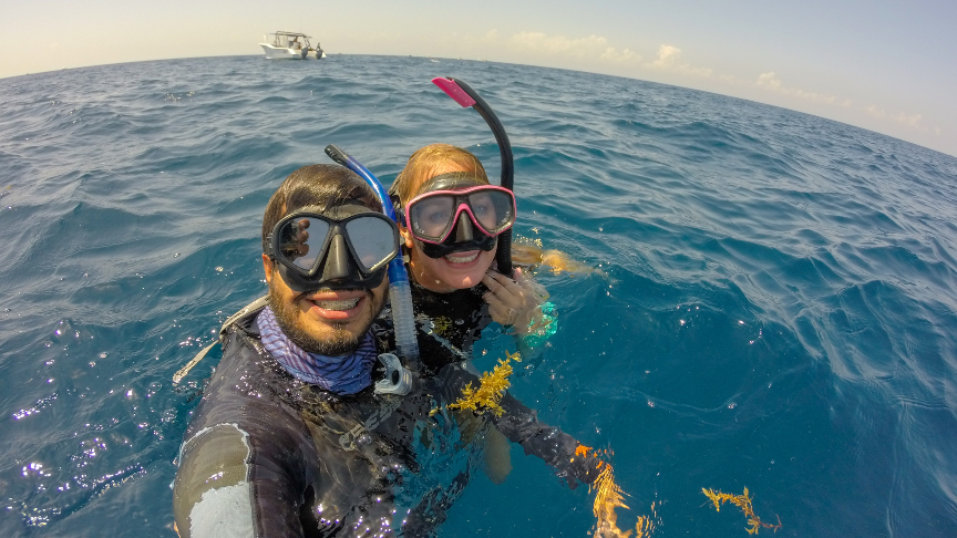 Antonio and Rolien at the whale shark tour