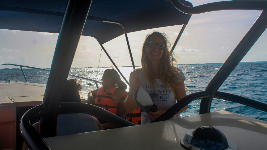 Doing what I love most, guiding the whale shark tour