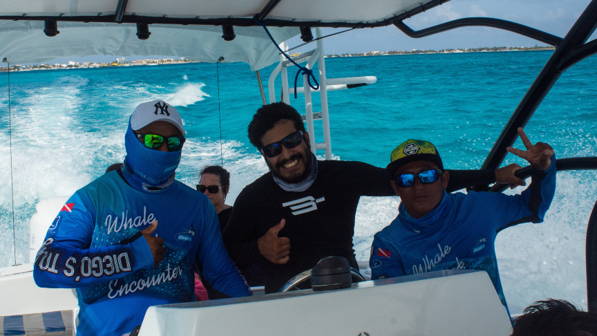 Capi Toño, Antonio & Marco coming from the whale shark area