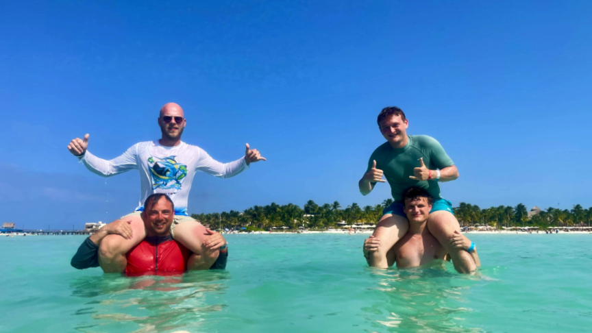 Having fun with friends Isla Contoy