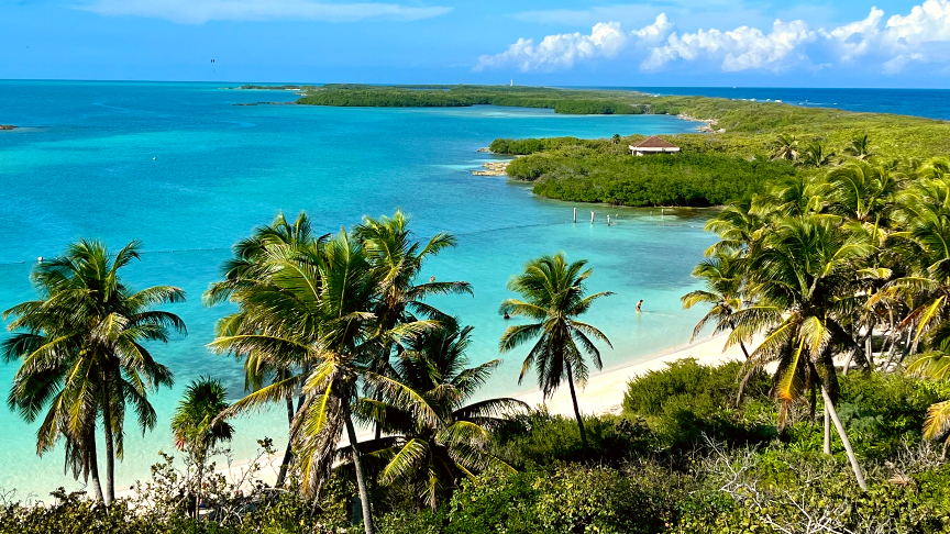 Overview of the beach Isla Contoy